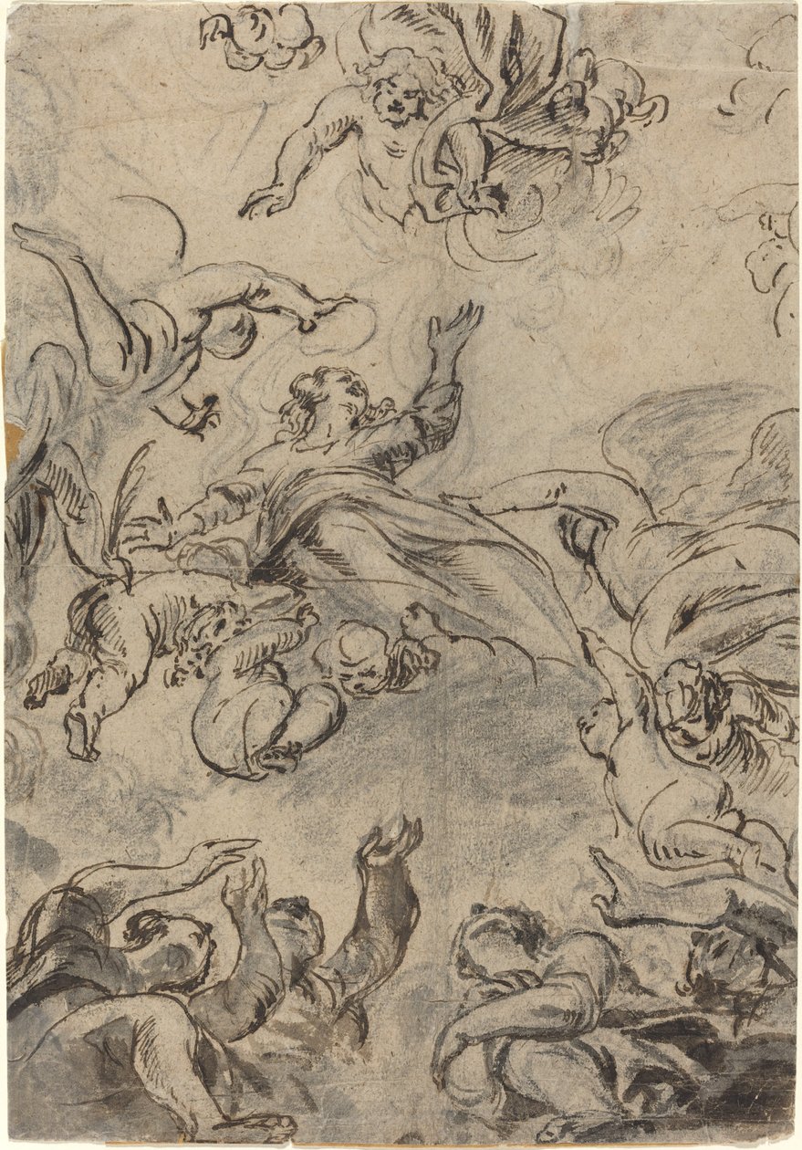 A Assunção da Virgem de Netherlandish 17th Century