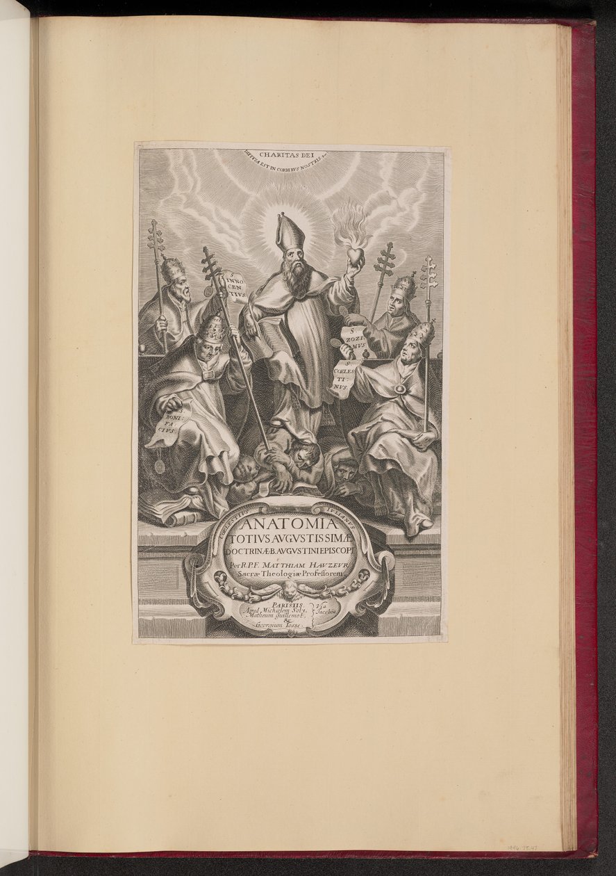 Página de rosto para Anatomia Totivs Avgvstissimi Doctrine Avgvstina de Netherlandish 17th Century after Cornelis Galle I after Sir Peter Paul Rubens