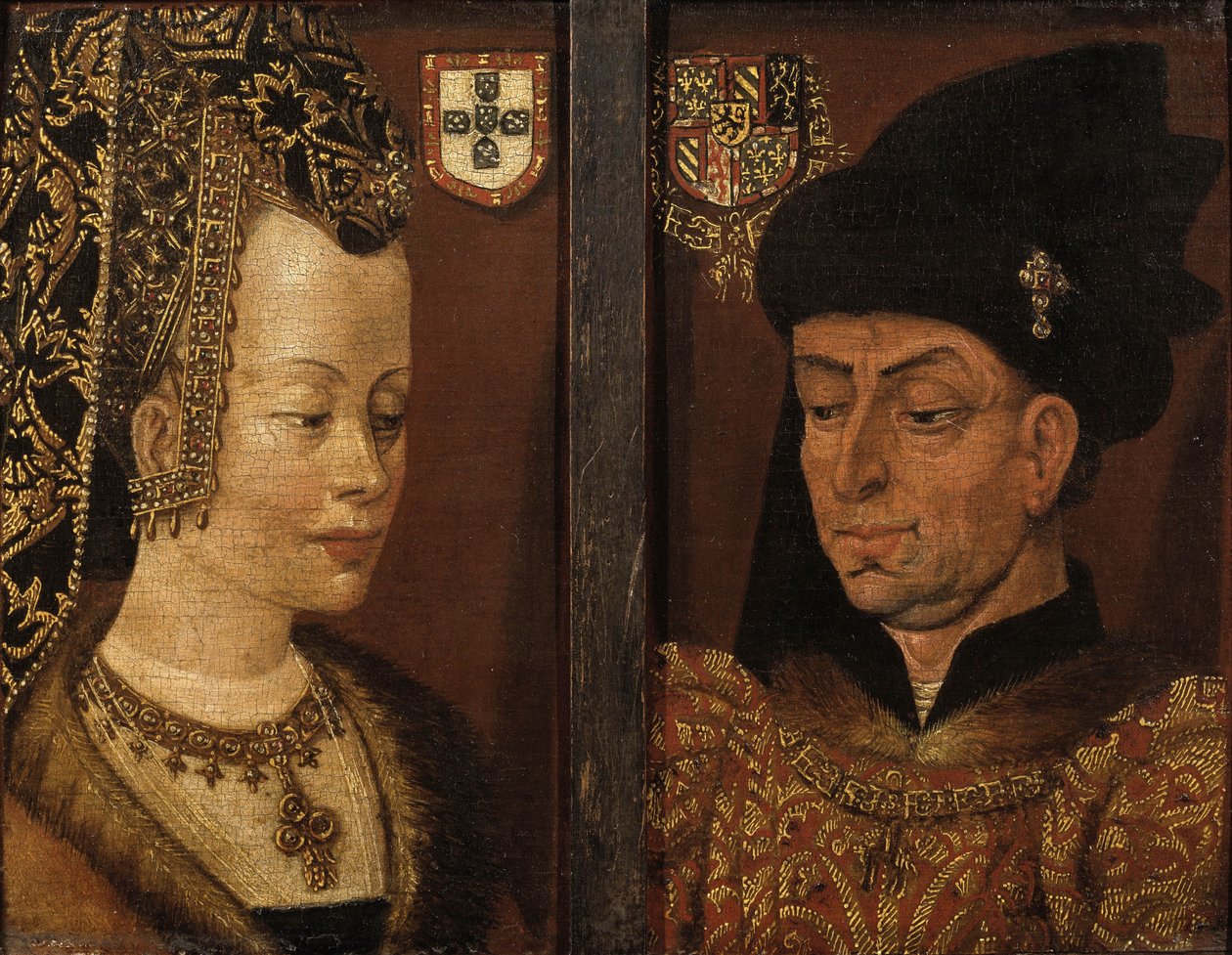 Retratos de Filipe, o Bom, e Isabel de Portugal, século XVI de Netherlandish Master