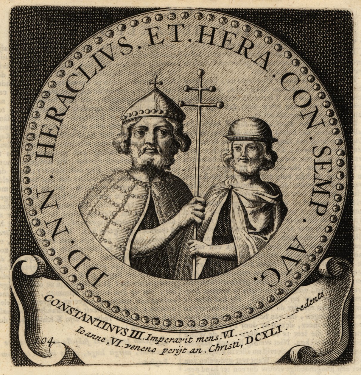 Imperadores Bizantinos Heraclius e Constantino III. de Netherlandish School