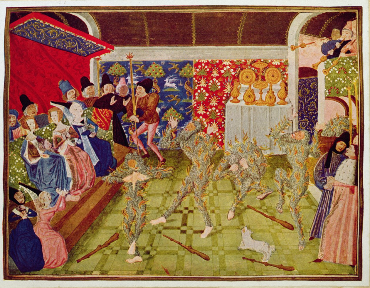 Harl 4380 fol.1 The Bal des Ardents, 28 de Janeiro de 1393, de 
