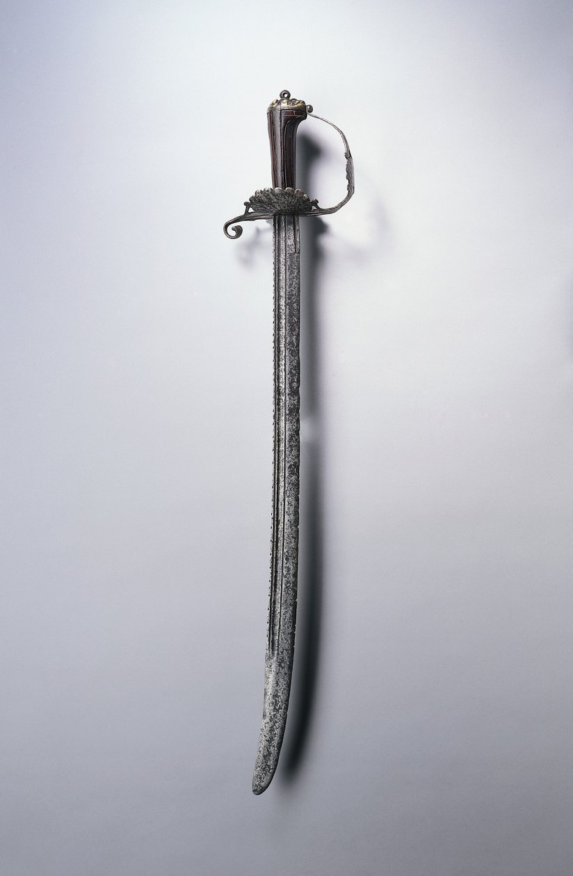 Espada de caça, c.1700 (aço, madeira e latão) de Netherlandish School