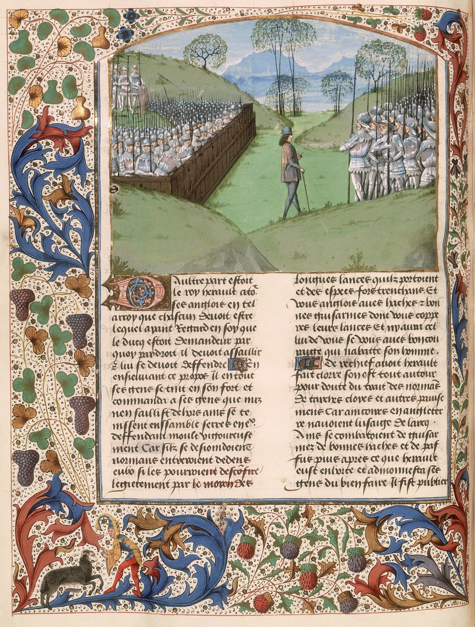 MS Royal 15 E.IV fol.231v A paliçada saxã na Batalha de Hastings (1066) de 