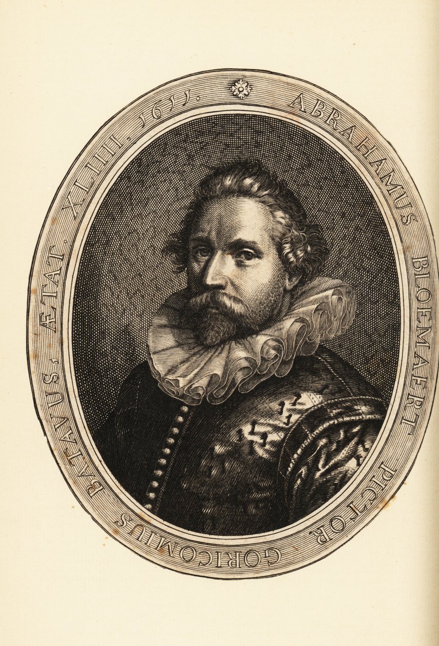 Retrato de Abraham Bloemaert, pintor e gravador holandês, gravador e gravador, Haarlem Mannerist de Netherlandish School