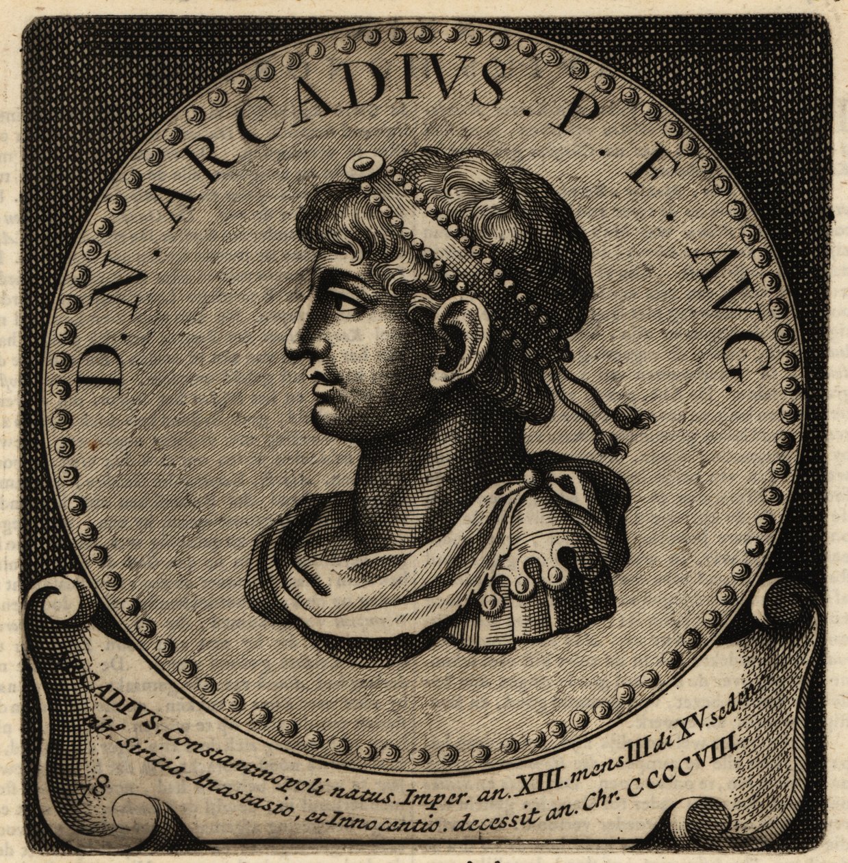 Retrato do Imperador Romano Arcadius. de Netherlandish School