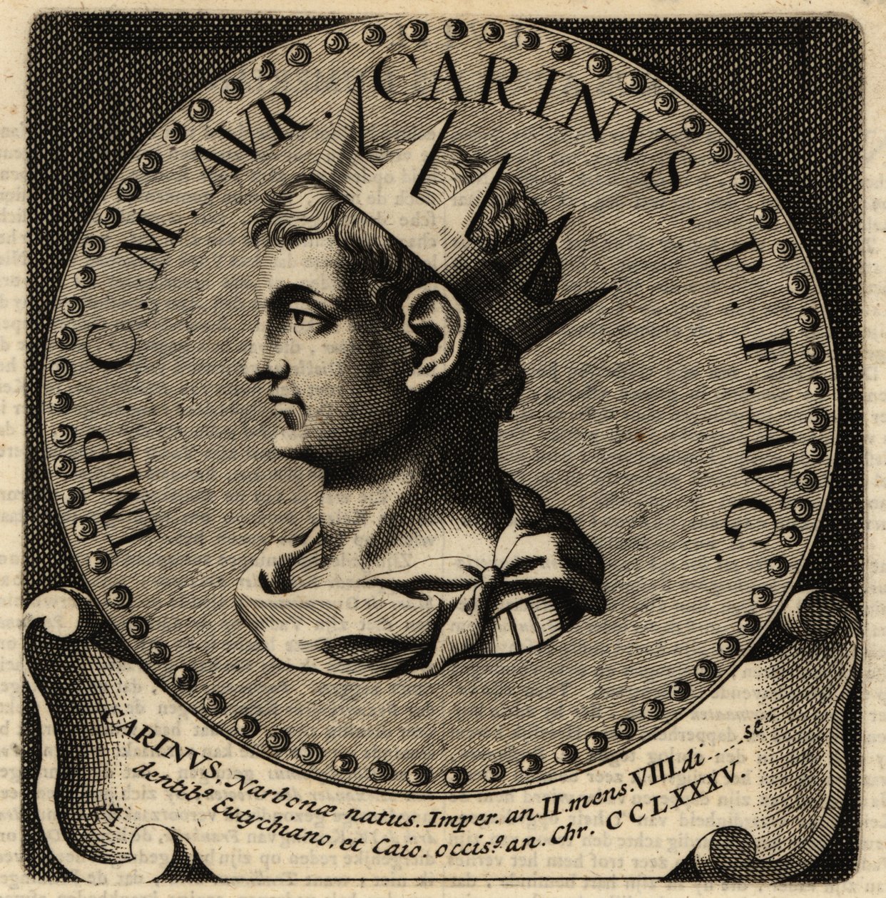 Retrato do Imperador Romano Carinus. de Netherlandish School