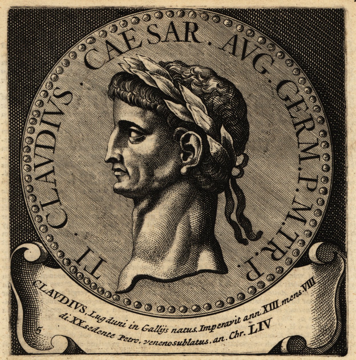 Retrato do Imperador Romano Cláudio. de Netherlandish School