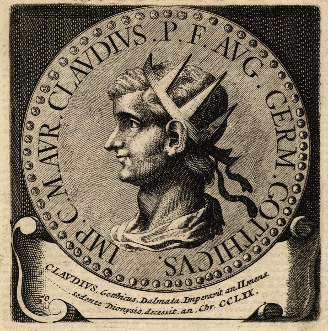 Retrato do Imperador Romano Cláudio II. de Netherlandish School