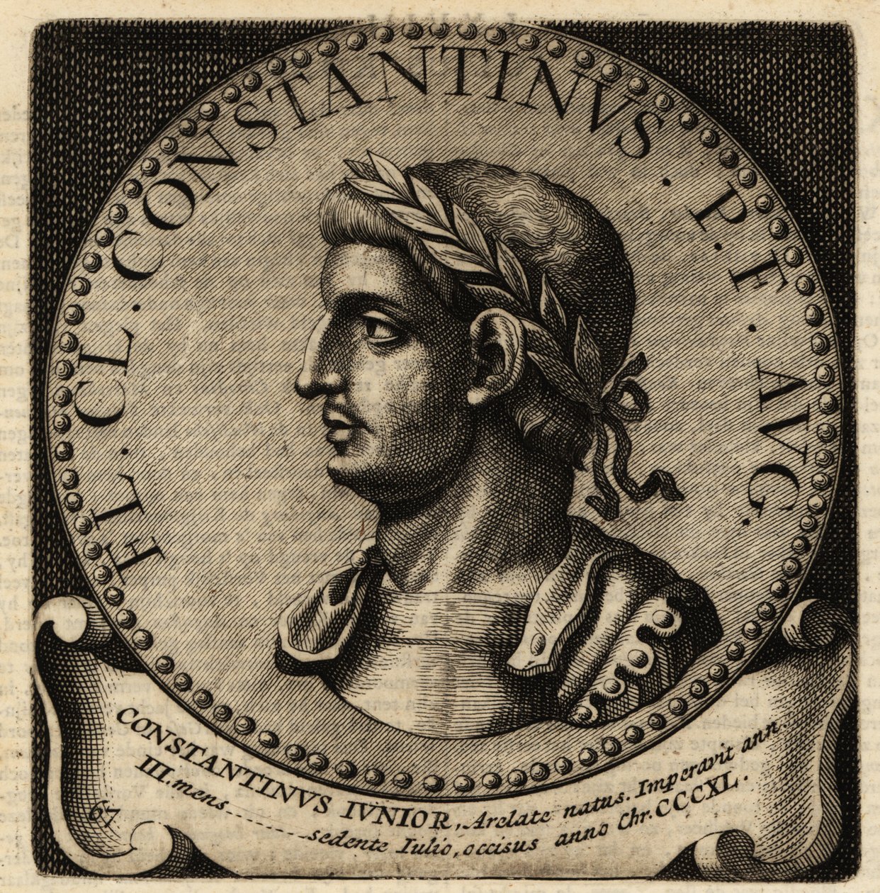 Retrato do Imperador Romano Constantino II. de Netherlandish School
