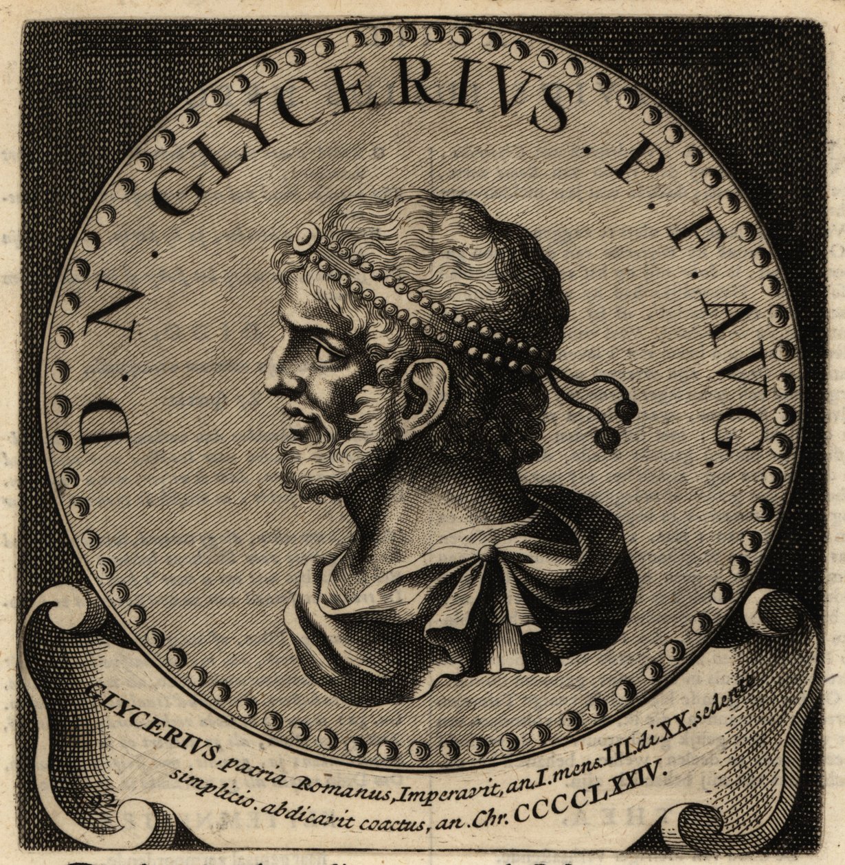Retrato do Imperador Romano Glycerius. de Netherlandish School