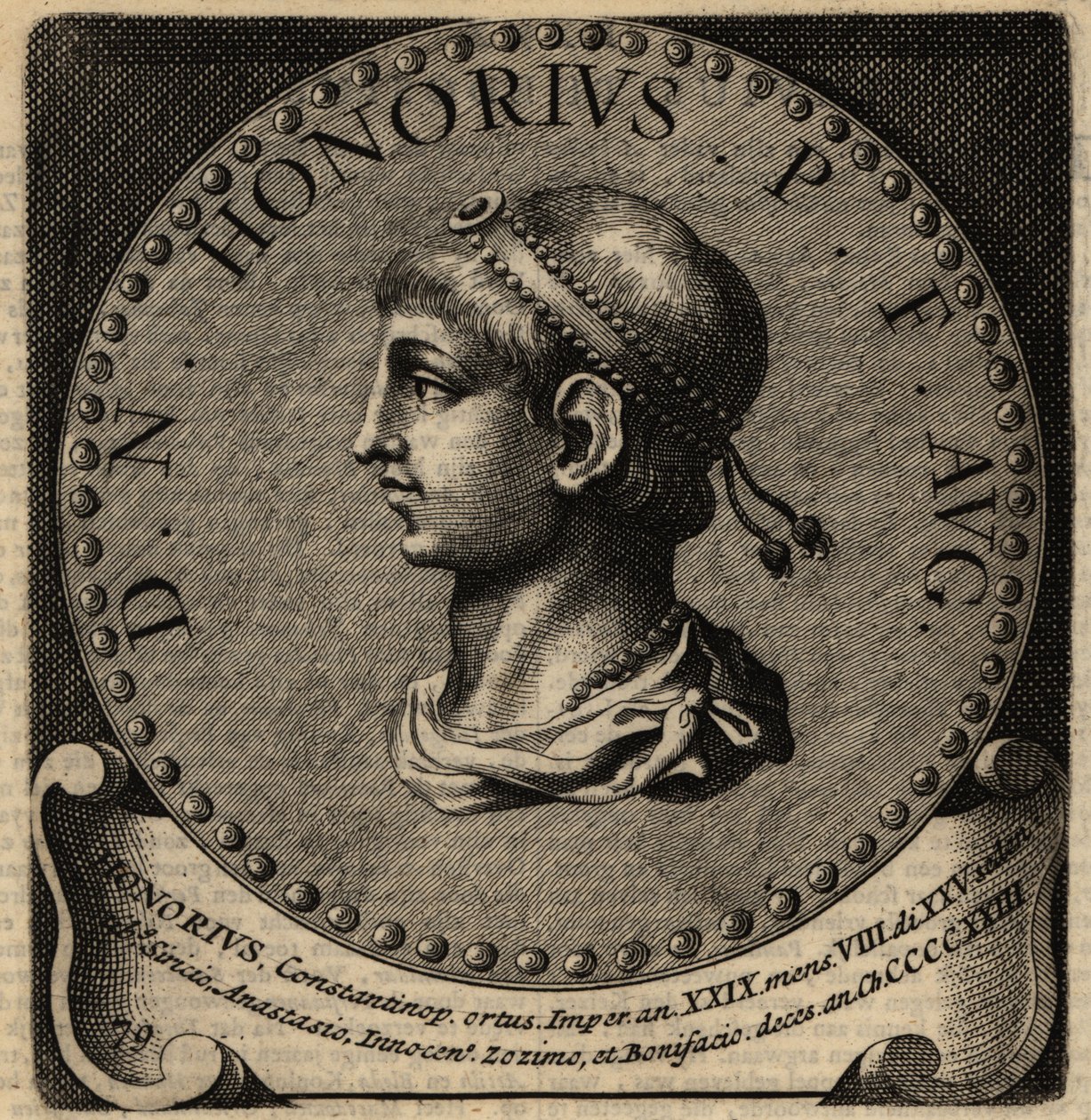 Retrato do Imperador Romano Honorius. de Netherlandish School