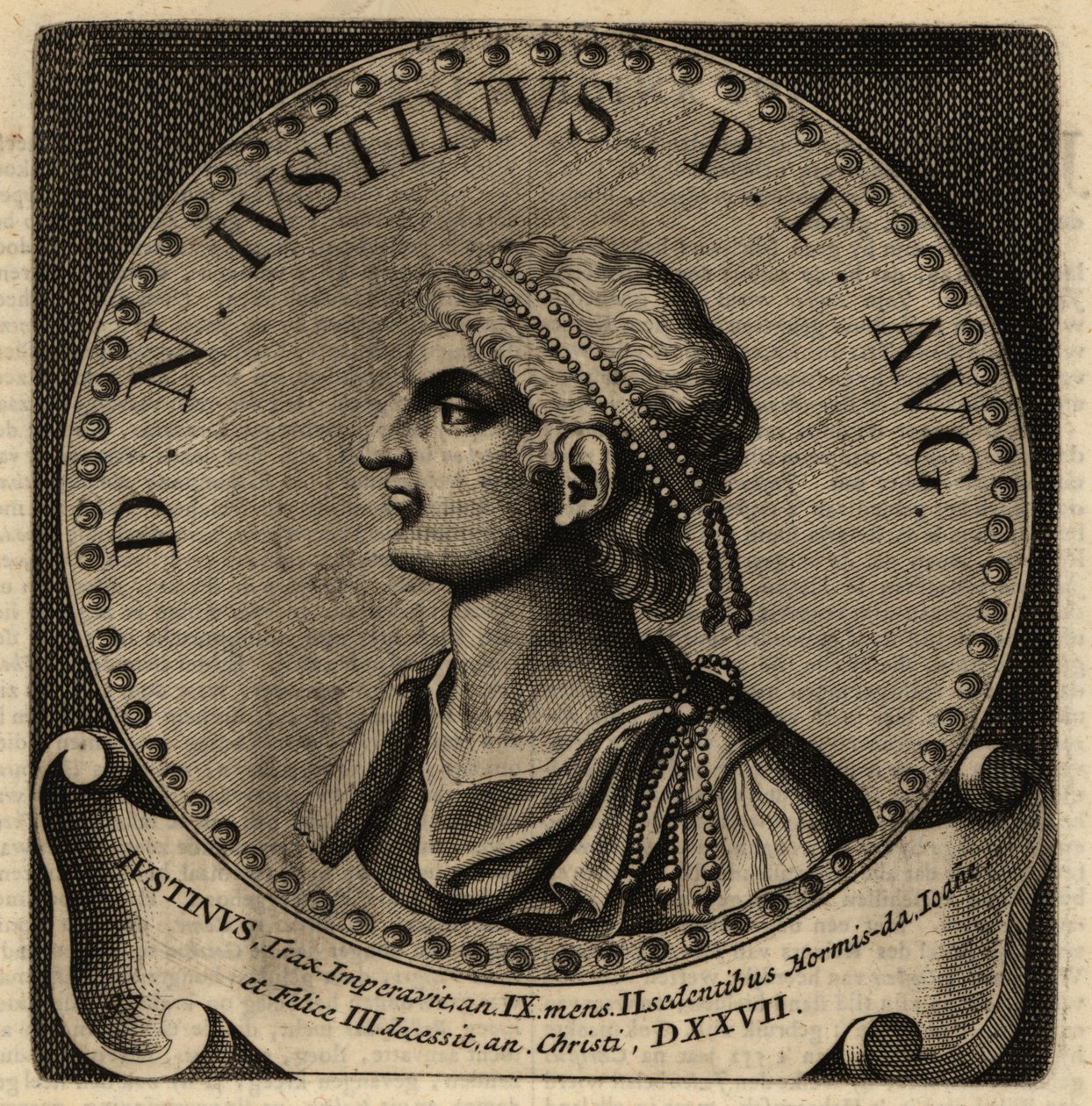 Retrato do Imperador Romano Justino I. de Netherlandish School