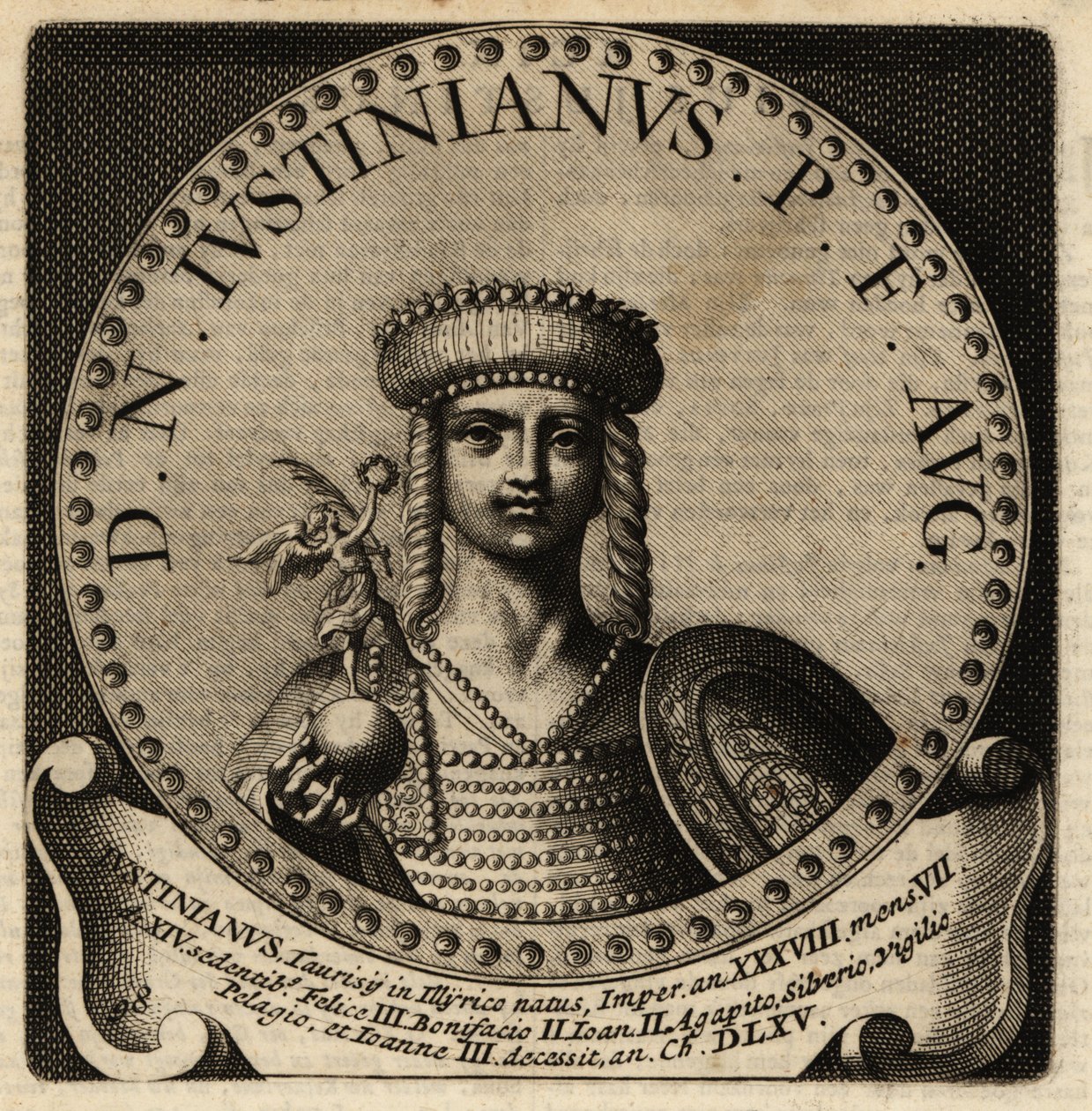 Retrato do Imperador Romano Justiniano I. de Netherlandish School