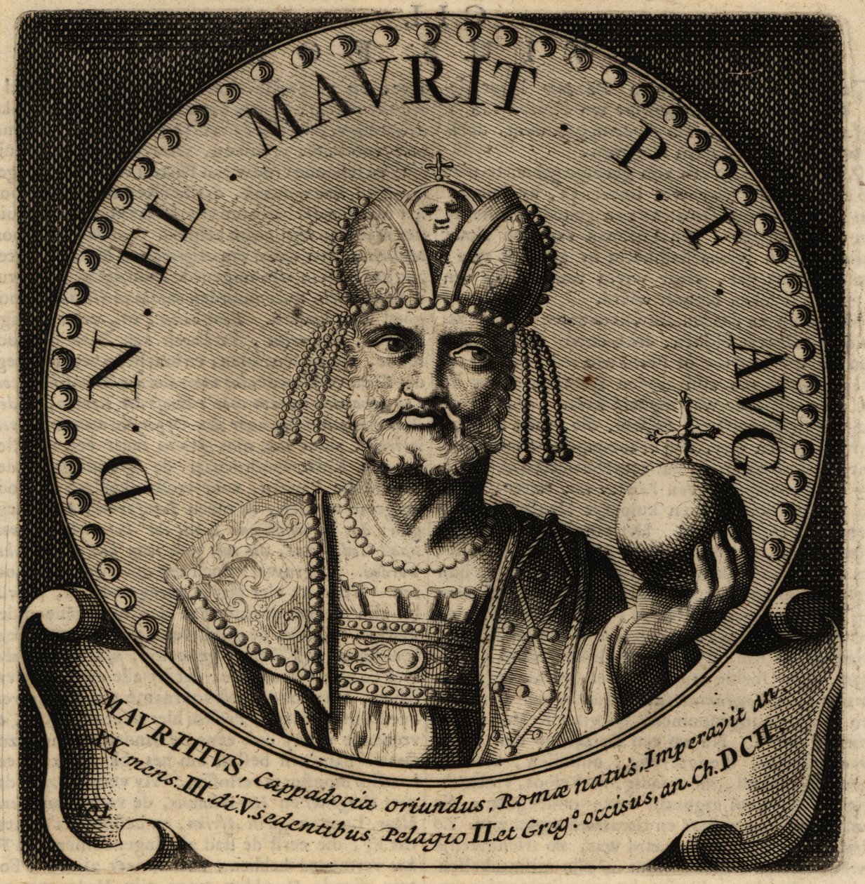 Retrato do Imperador Romano Maurice. de Netherlandish School