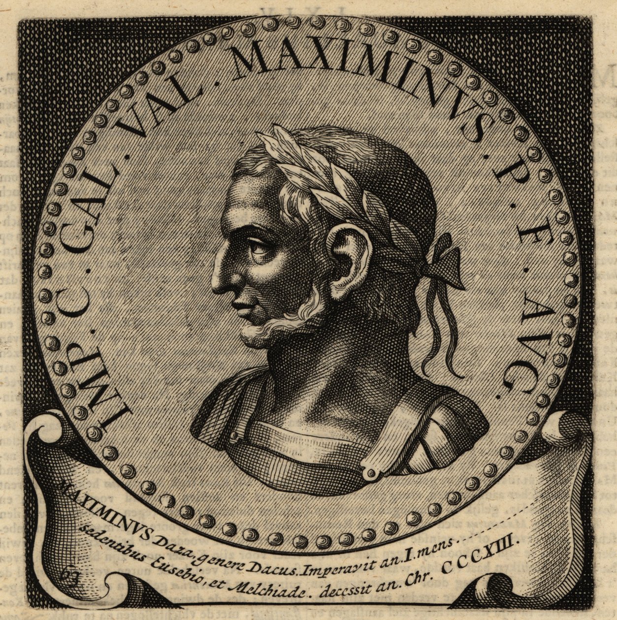 Retrato do Imperador Romano Maximinus II. de Netherlandish School