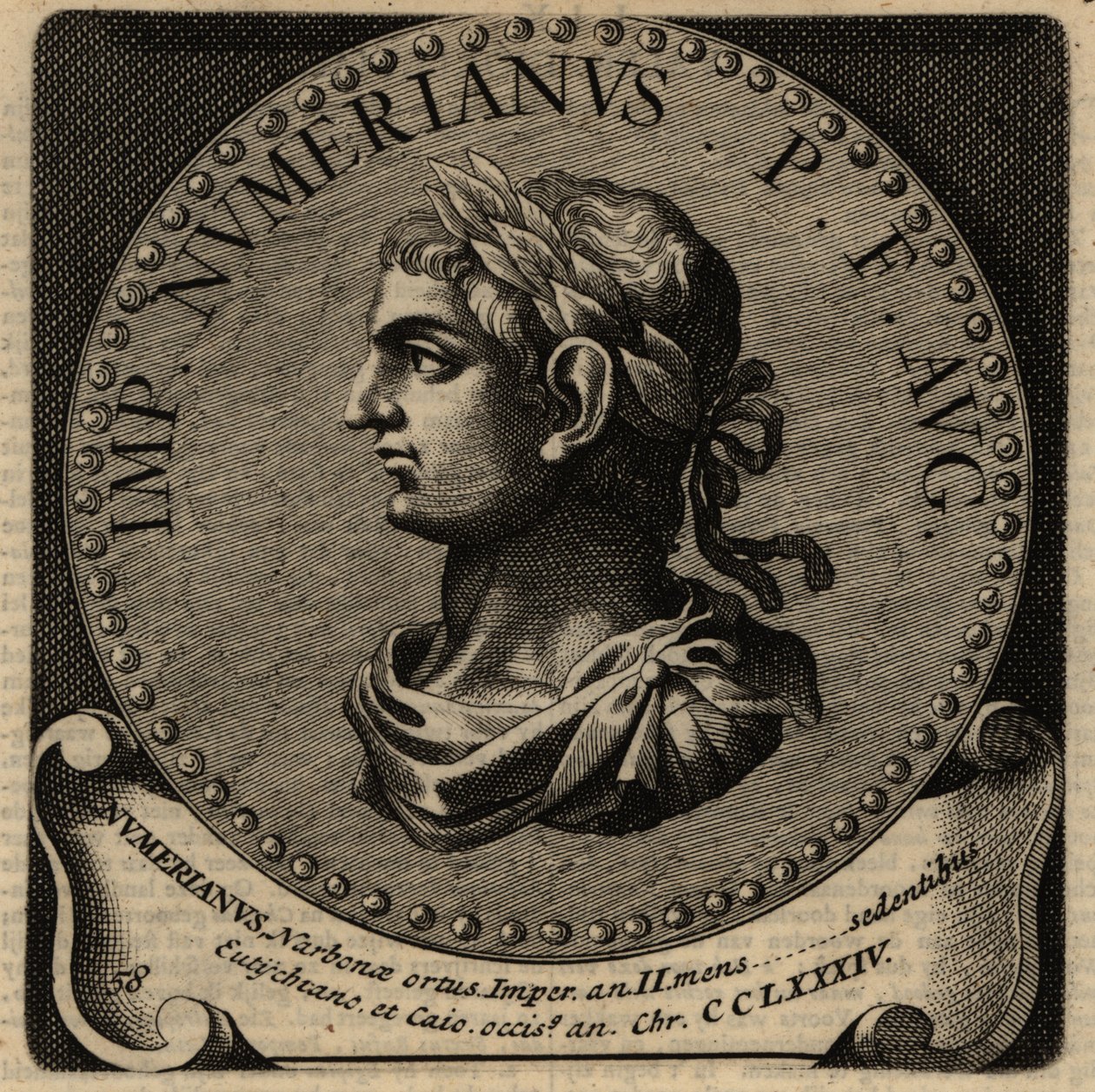 Retrato do Imperador Numeriano Romano. de Netherlandish School