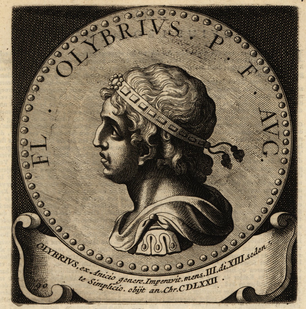 Retrato do Imperador Romano Olybrius. de Netherlandish School