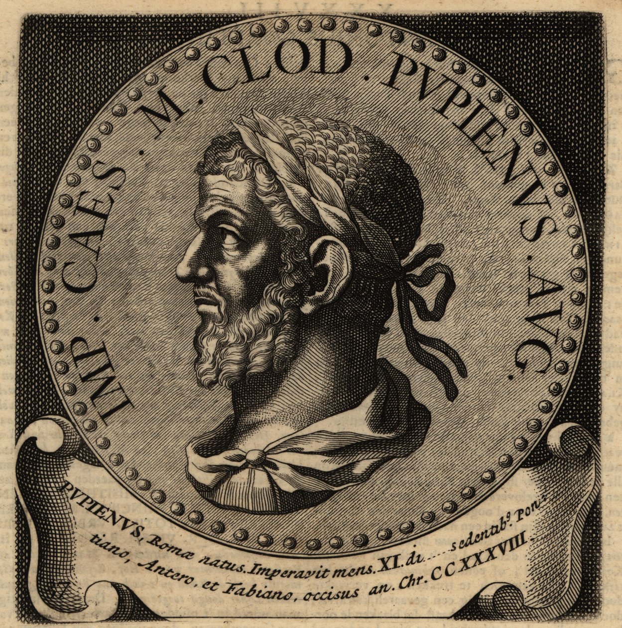 Retrato do Imperador Romano Pupienus. de Netherlandish School
