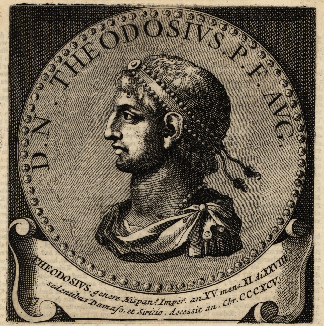 Retrato do Imperador Romano Theodosius I. de Netherlandish School