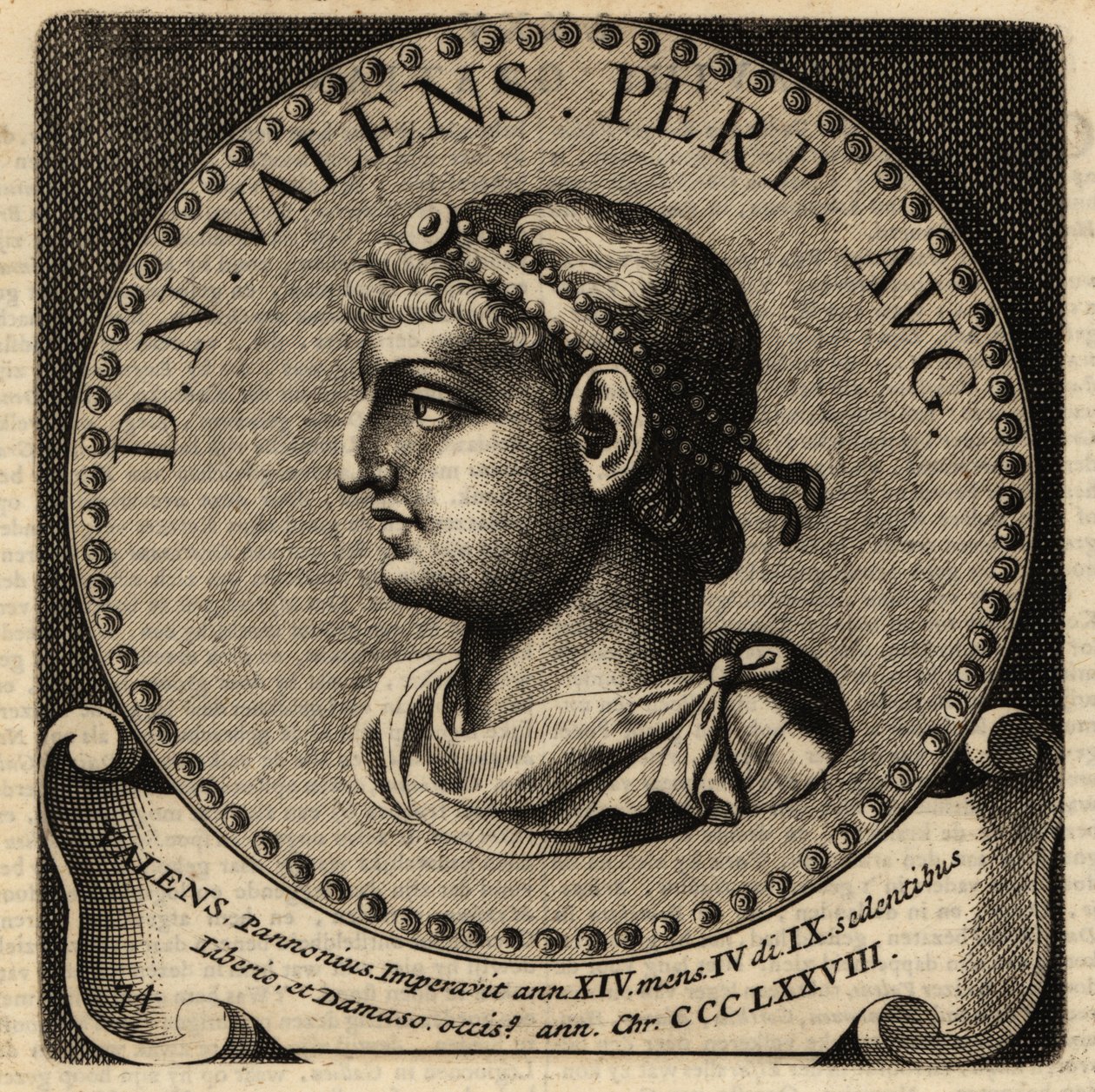 Retrato do Imperador Romano Valens. de Netherlandish School