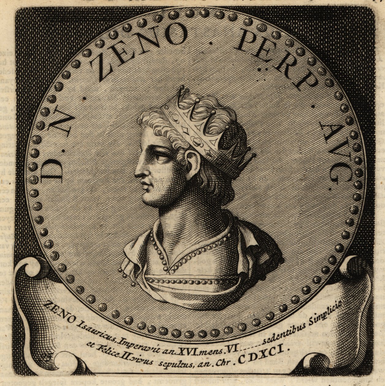 Retrato do Imperador Romano Zeno. de Netherlandish School