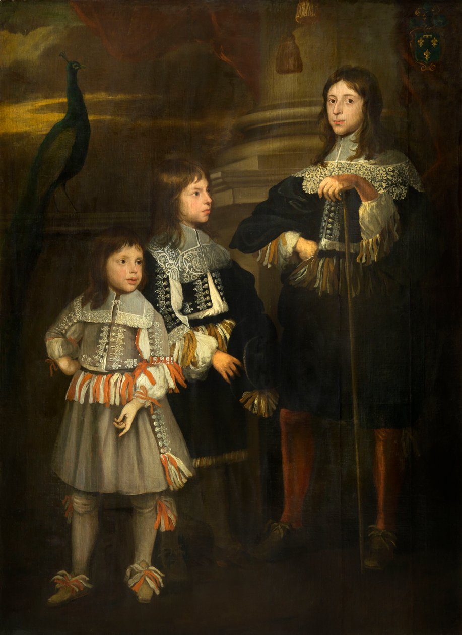 Retrato de Três Crianças (óleo sobre tela) de Netherlandish School
