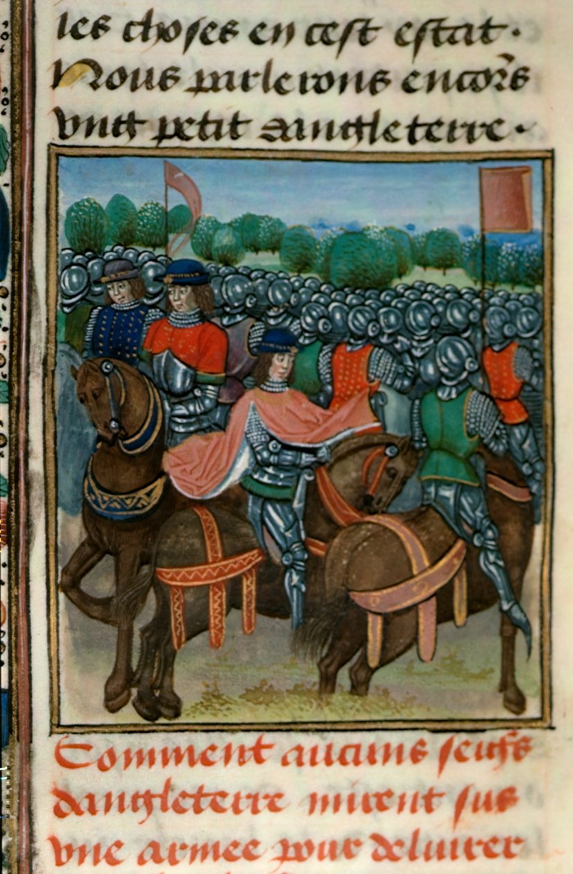 Royal 18 E.II fol.411v Rebelião contra Henrique IV (1367-1413) do Livro IV de 