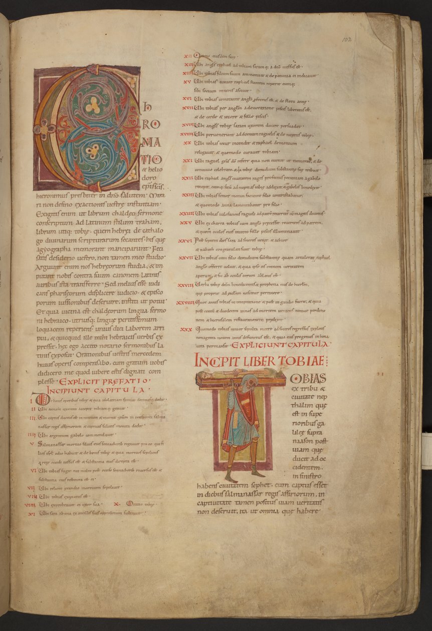 A Bíblia de Stavelot, Add MS 28107, f.102r de Netherlandish School