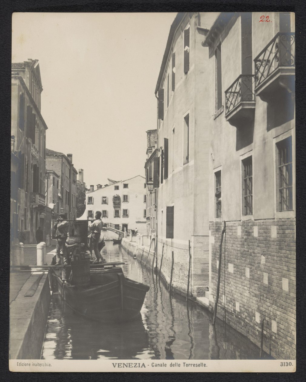 Vista do Canale delle Torreselle em Veneza Veneza - Canale delle Torreselle (título no objeto) de Neue Photographische Gesellschaft