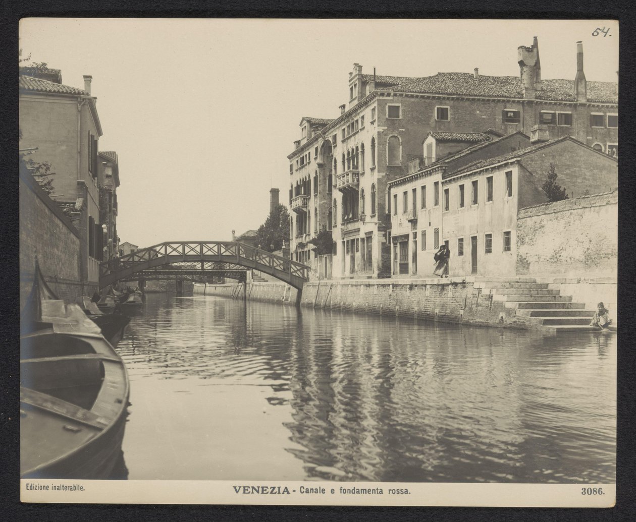 Vista da Fondamenta Rossa em Veneza Veneza - Canale e fondamenta rossa (título no objeto) de Neue Photographische Gesellschaft