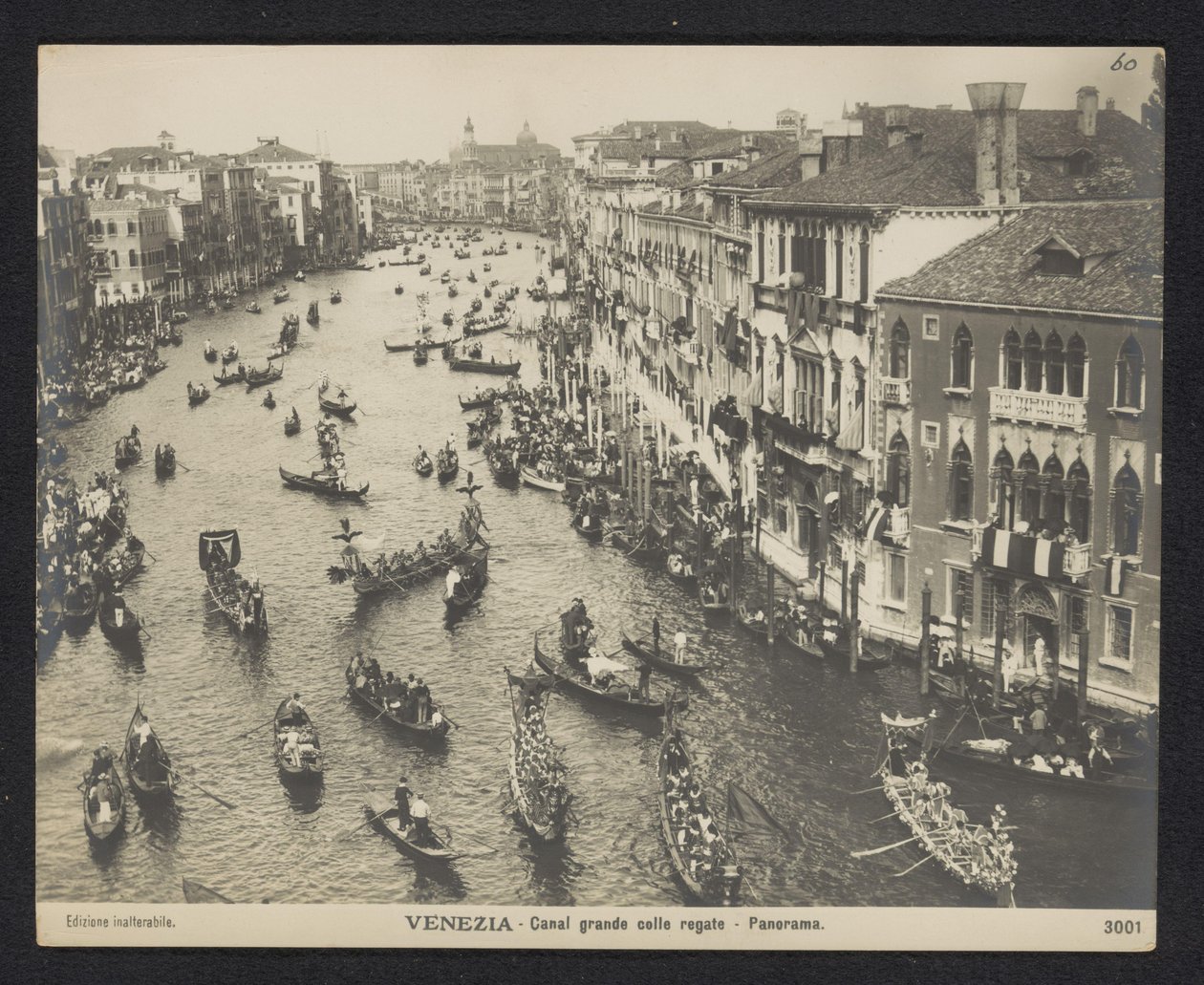 Gôndolas no Grand Canal em Veneza Veneza. Canal grande colle regate - Panorama (título no objeto) de Neue Photographische Gesellschaft