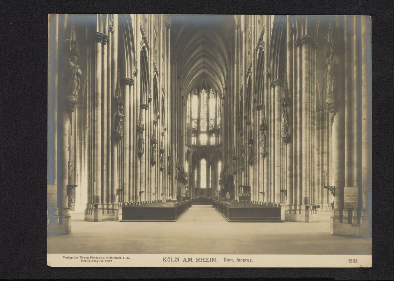 Interior da Catedral de Colônia Colônia am Rhein. Dom, Innes (título no objeto) de Neue Photographische Gesellschaft