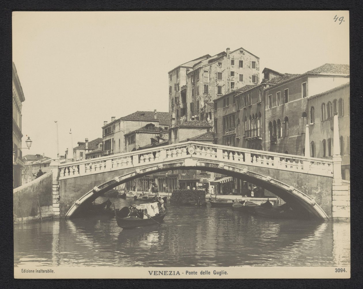 Ponte das Agulhas te Venetië Veneza - Ponte delle Guglie (título no objeto) de Neue Photographische Gesellschaft