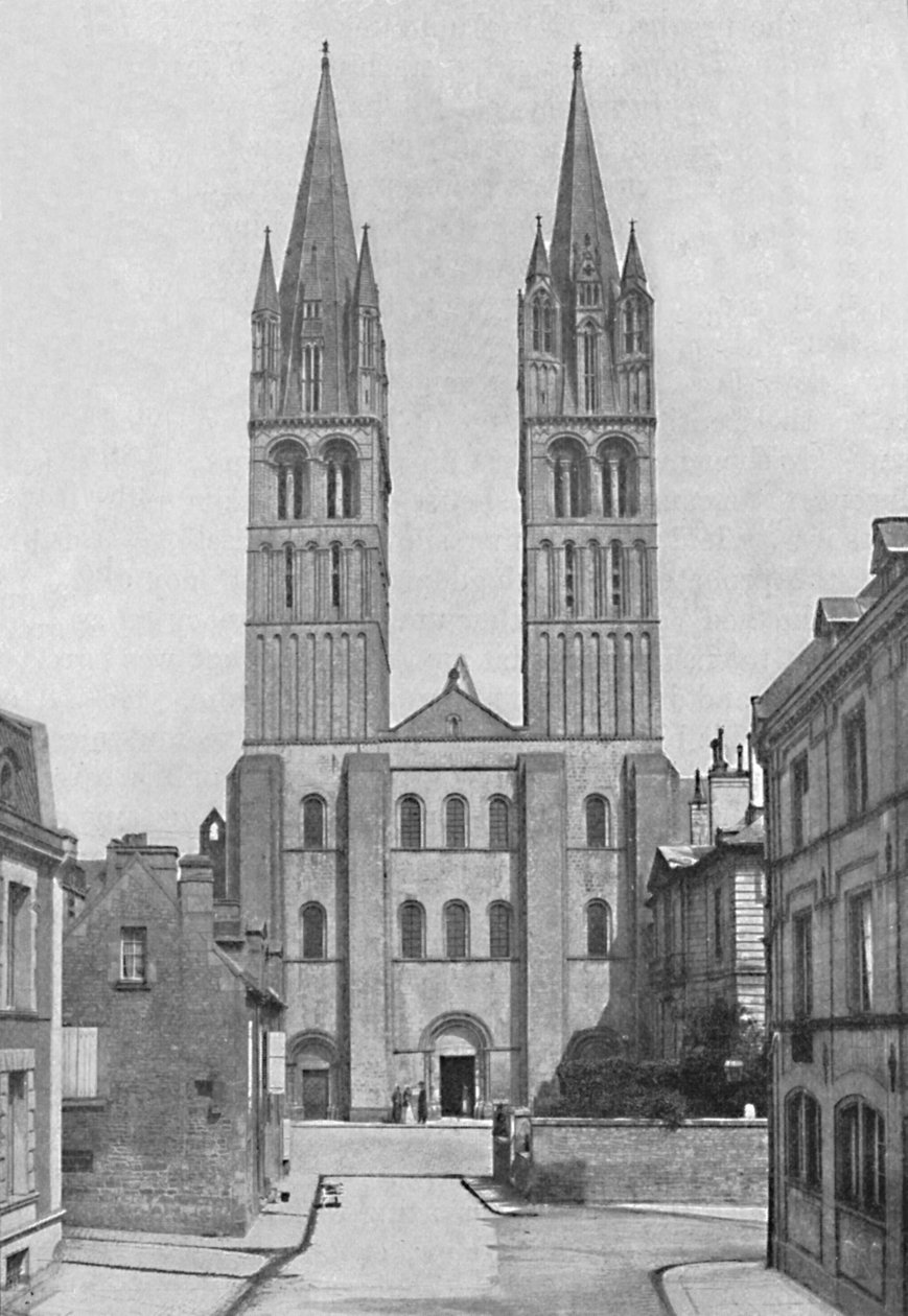 Igreja da abadia dos homens de St. Stephen, Caen., 1902 de Neurdein