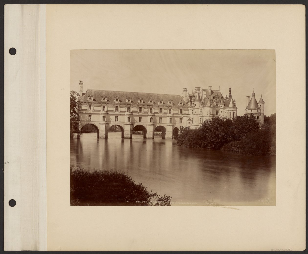 Castelo de Chenonceau, fachada leste de Neurdein freres