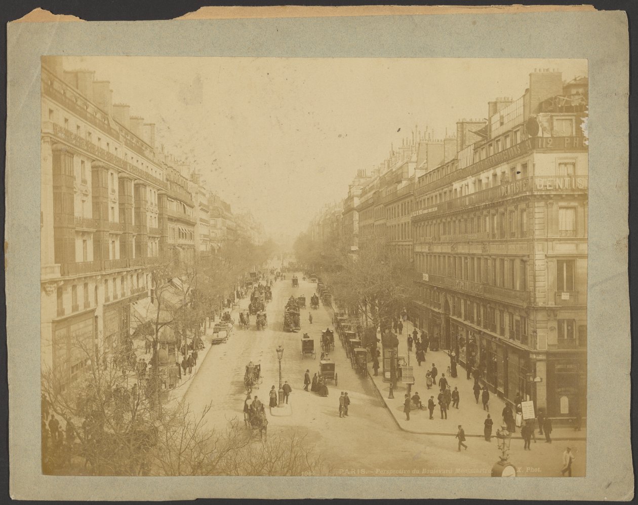 Paris, perspetiva do Boulevard Montmartre de Neurdein freres