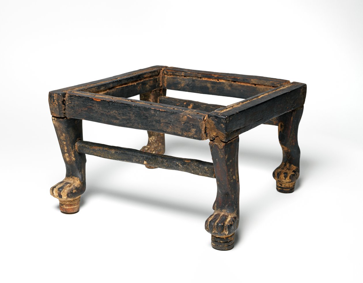 Uma banqueta de madeira de New Kingdom Egyptian