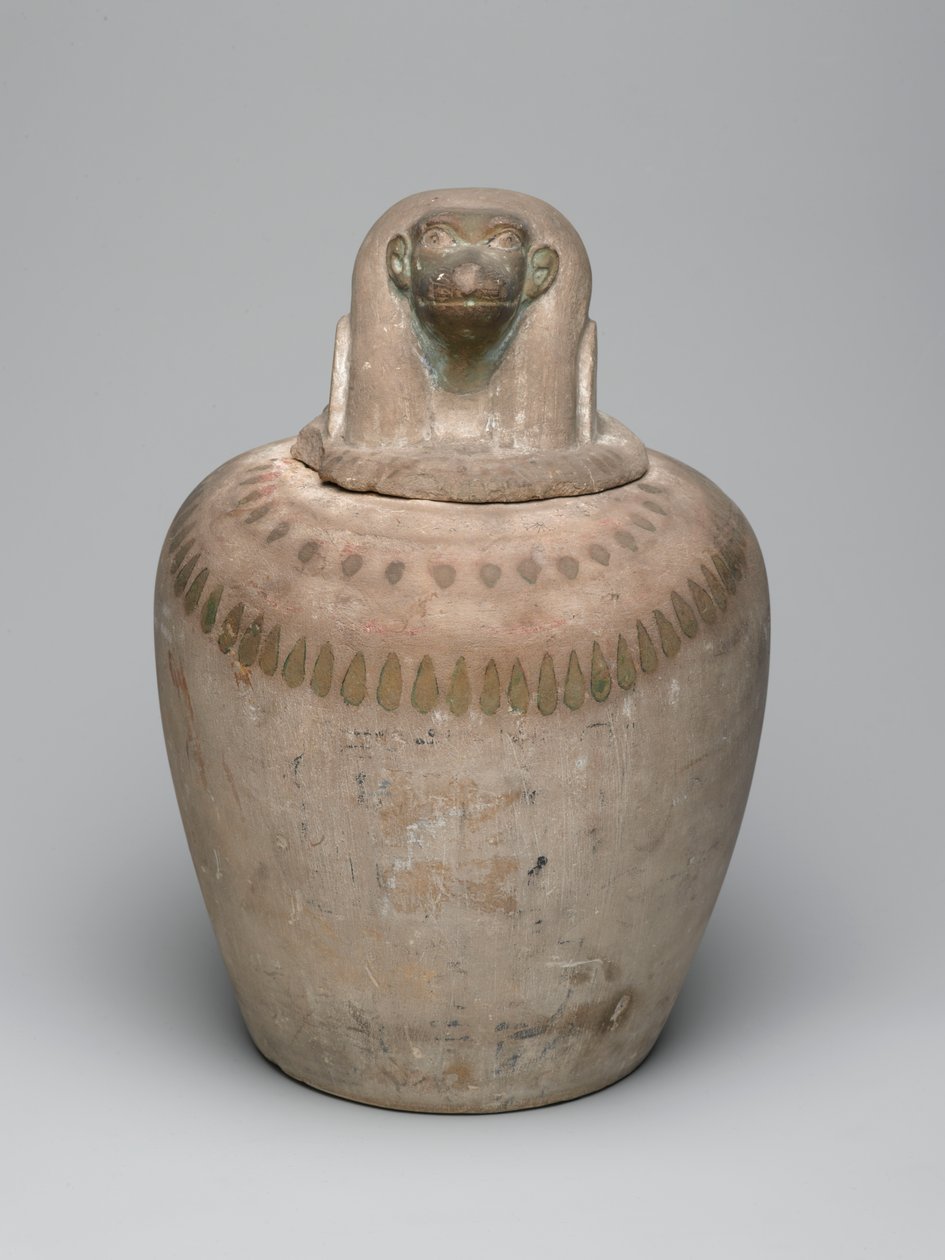 Jarra canopica (calcário) de New Kingdom Egyptian