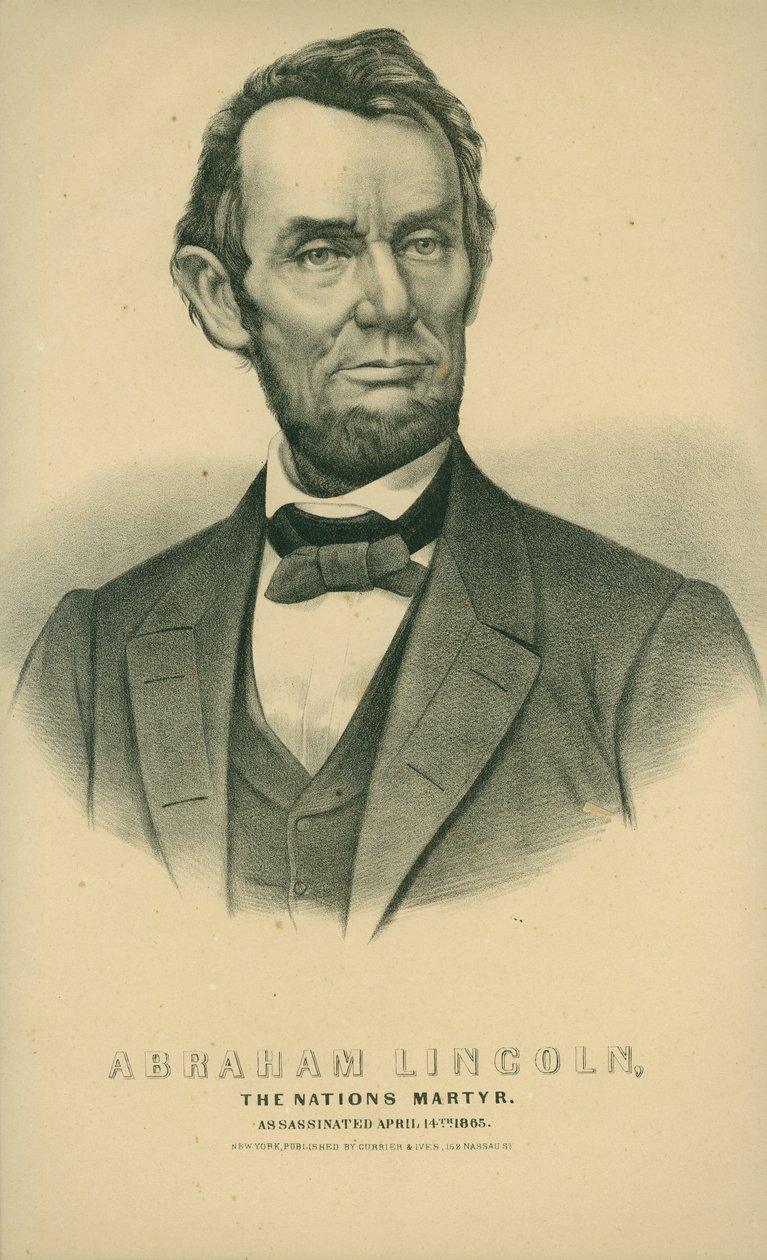 Abraham Lincoln, o mártir das nações. Assassinado em 14 de abril de 1865. de New York Currier and Ives