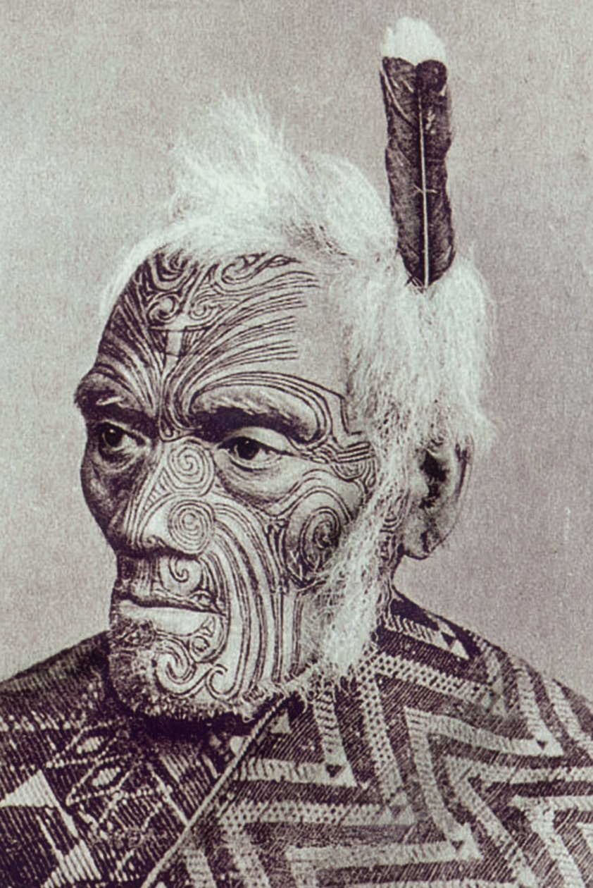 Guerreiro maori com cara de moko de New Zealander Photographer