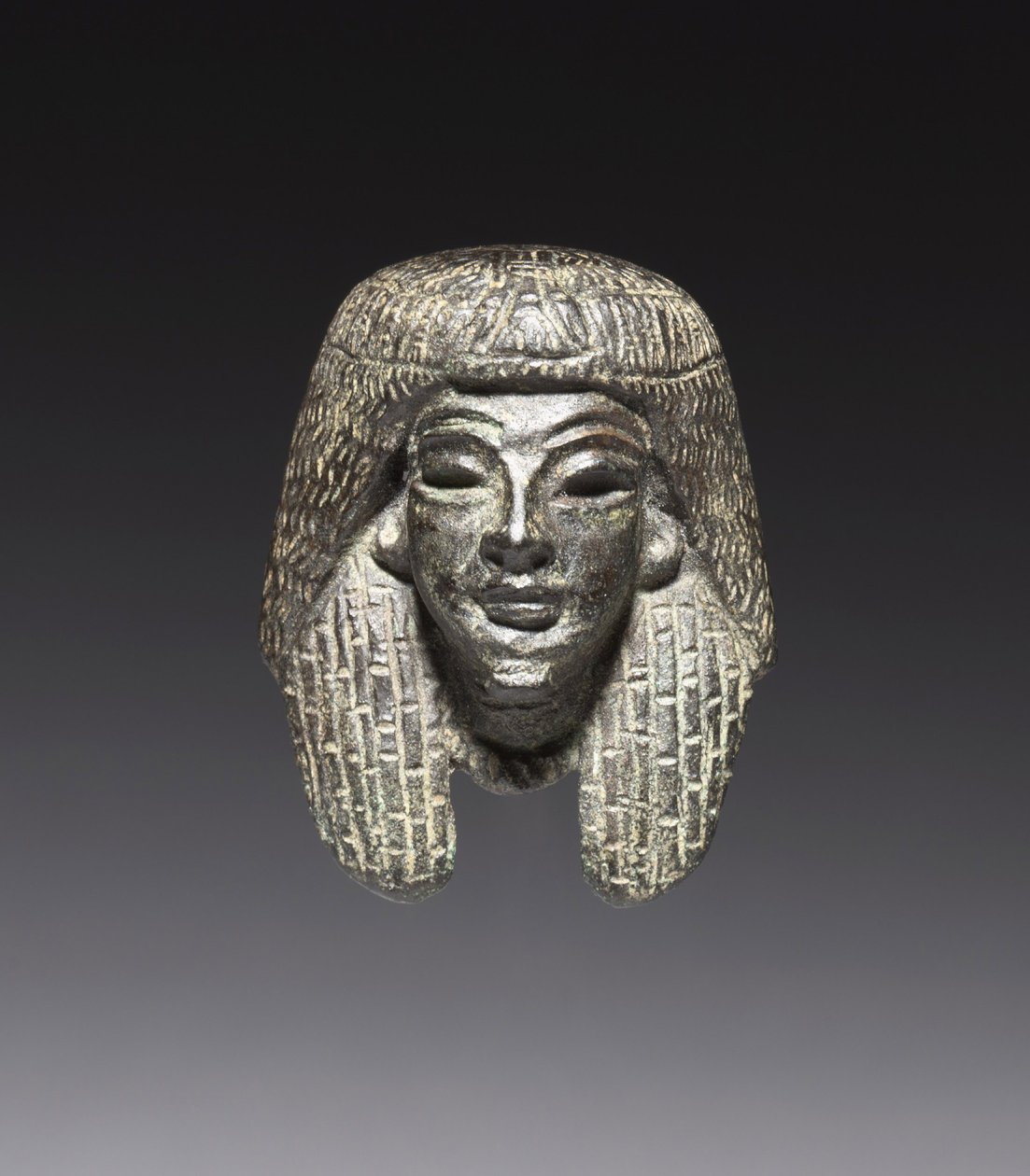 Montaria de bronze de um "Pacote Shawabty": Cabeça, Final da 18ª ao início da 19ª Dinastia, c.1336-1256 AC de New Kingdom Egyptian