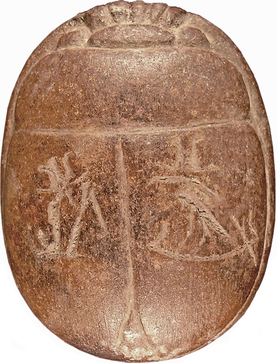 Coração Escaravelho de quartzito Hati-iay e vestígios de folha de ouro de New Kingdom Egyptian