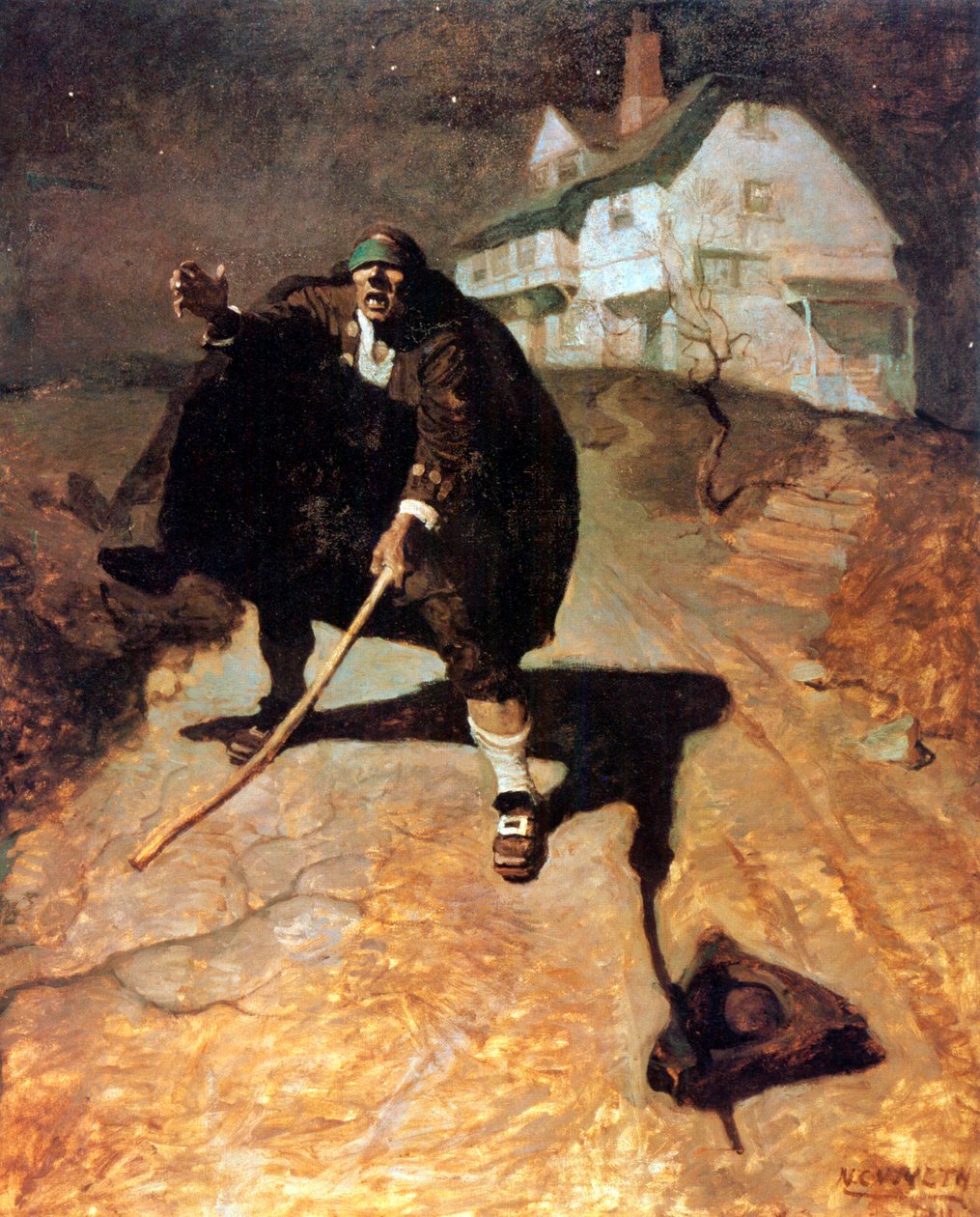 Banco cego, ilustração da ilha do tesouro, 1911 de Newell Convers Wyeth