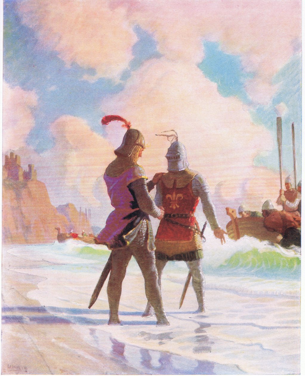 Bruce na praia, de The Scottish Chiefs publicado por Charles Schribner&39;s Sons, 1930 de Newell Convers Wyeth