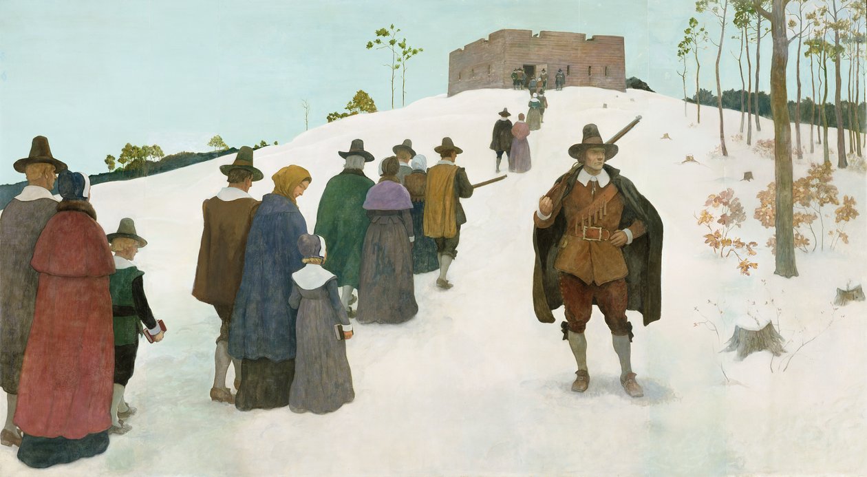 Indo para a Igreja, 1941 de Newell Convers Wyeth