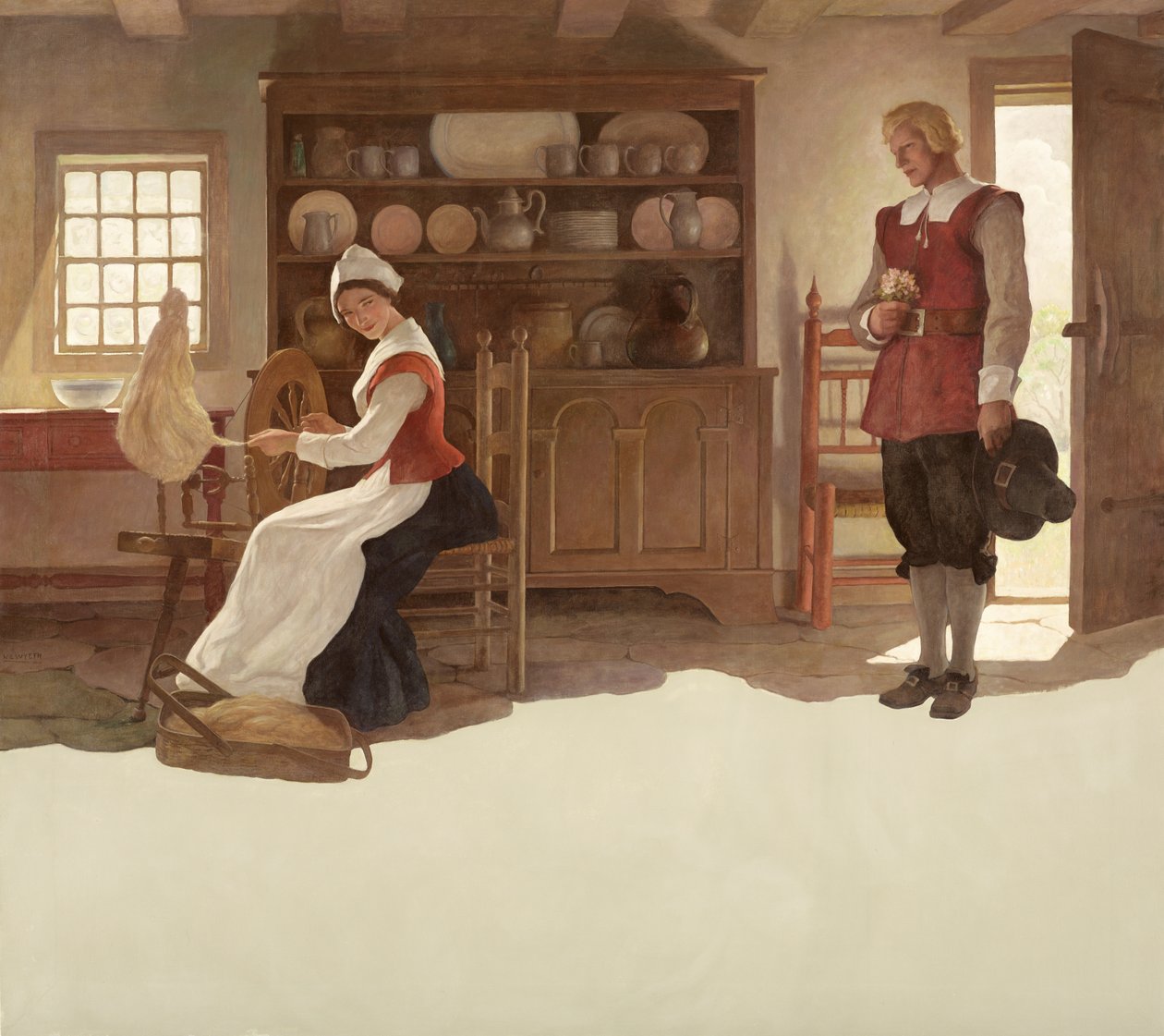 John Alden e Priscilla, 1945 de Newell Convers Wyeth
