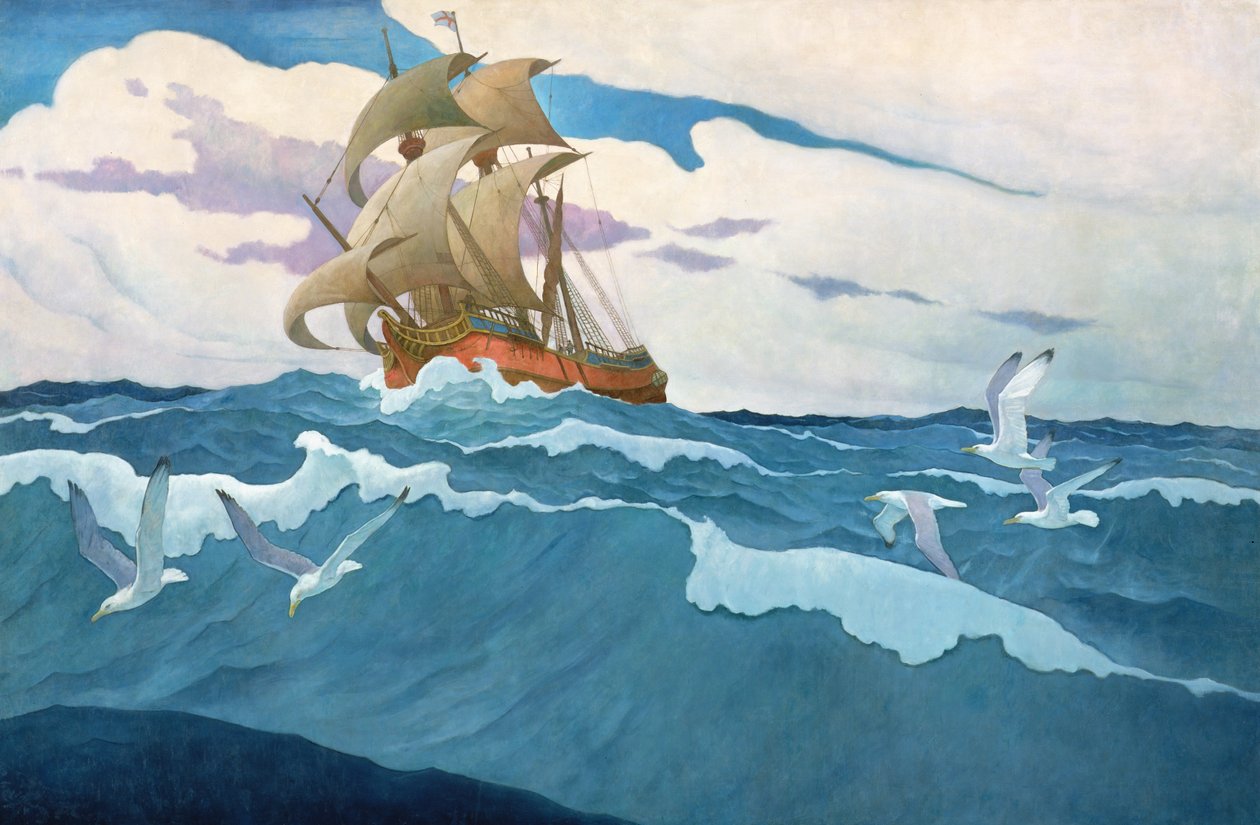 A vinda do Mayflower em 1620, 1941 de Newell Convers Wyeth