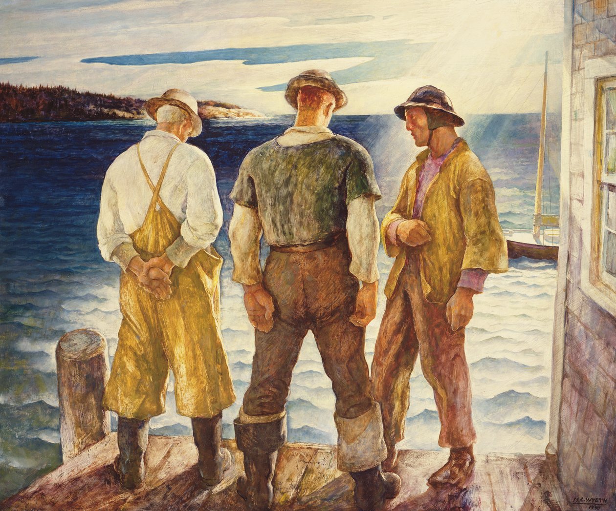 Três pescadores, 1938 de Newell Convers Wyeth