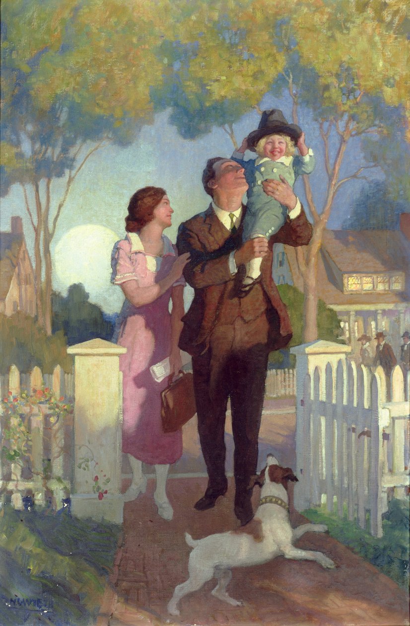 Chegando em casa (óleo) de Newell Convers Wyeth