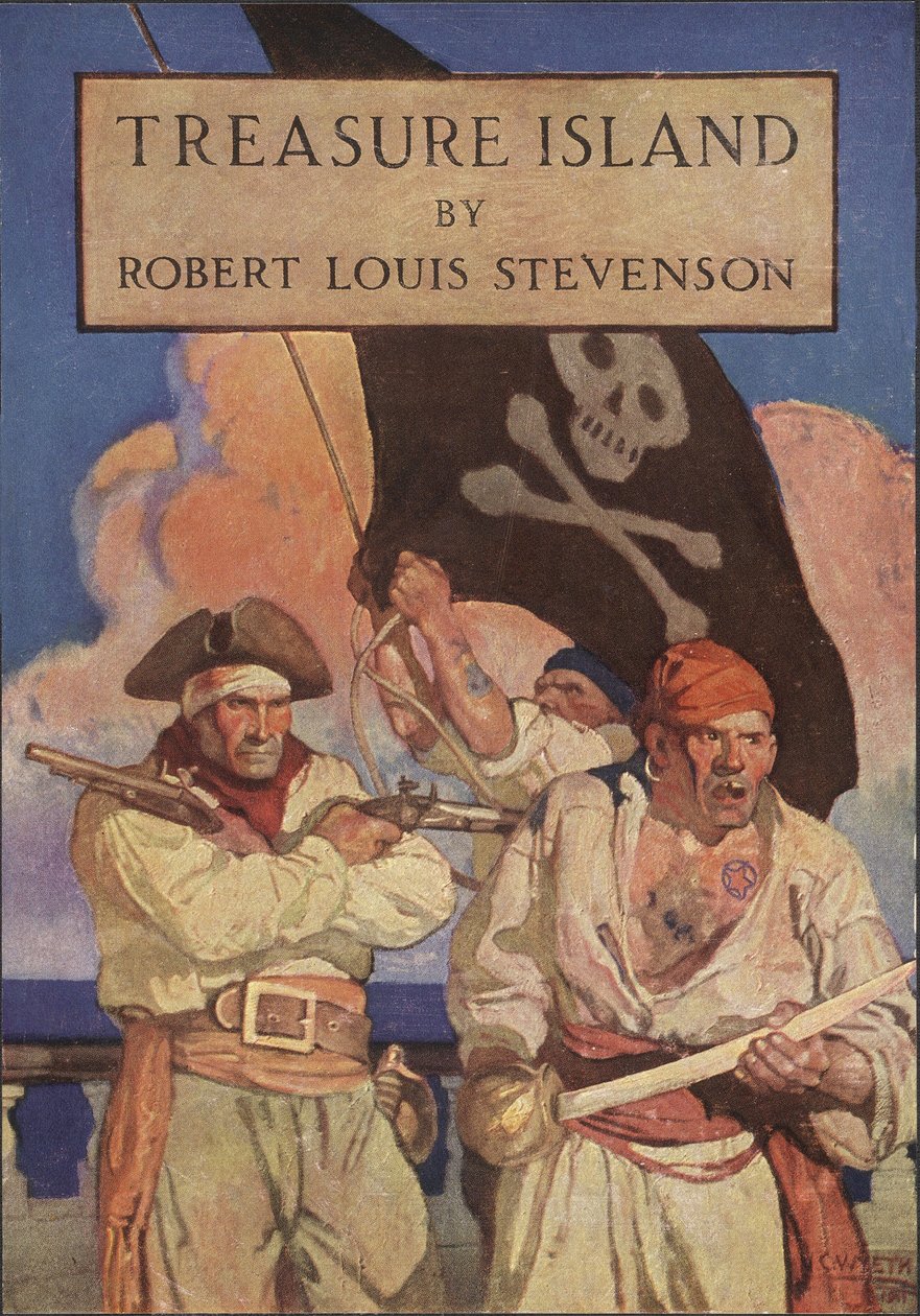 Revestimento de poeira para a ilha do tesouro por Robert Louis Stevenson (1850 - 1894), bar. 1915 de Newell Convers Wyeth